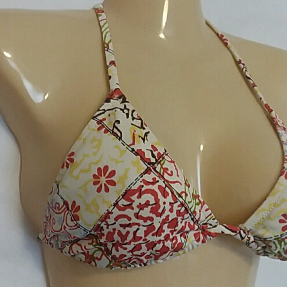 J Crew Mixed Print Patchwork String Bikini Top - image 4